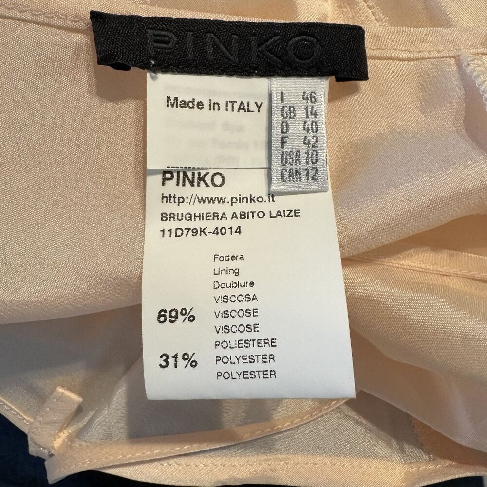 Pinko Light Pink Sleeveless Spaghetti Strap Mini Slip Dress Women's Size 10 - Picture 3 of 6
